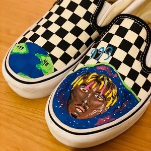Custom Juice Wrld platform slip on Vans